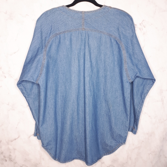 Pinky West Denim Batwing Jacket Silver Studs Large - Picture 3 of 9